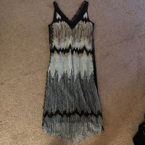 Lace trimmed tie-dye dress